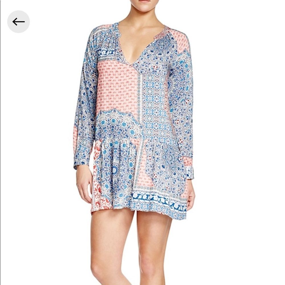 Sanctuary Bohemian Patchwork Ruffle Dress Sz Small - Picture 1 of 5